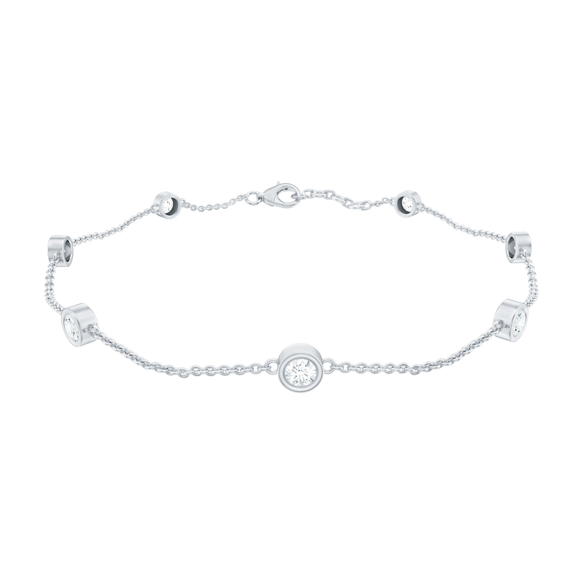 Cubic Zirconia Stacking Bracelet in in 14K White Gold Plated Silver