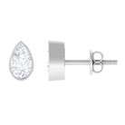 Rosec Jewels-1/2 CT Pear Cut Bezel Set Diamond Solitaire Dainty Stud Earrings