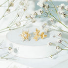 Rosec Jewels-Round Diamond Snowflake Stud Earrings