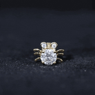1 CT Moissanite Crab Stud Earrings with Certificate D-VS1 - Rosec Jewels