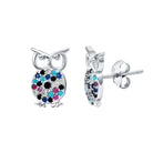 Rosec Jewels-Sterling Silver Cute Owl Earrings