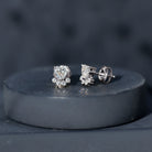 Certified Lab Grown Diamond Dog Paw Stud Earrings Lab - ( EF-VS ) - Rosec Jewels