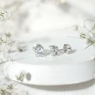 IGI Certified 2 Carat Round Lab Grown Diamond Stud Earrings with Screw Backs Lab - ( E-VS1 ) - Rosec Jewels