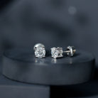 IGI Certified 2 Carat Round Lab Grown Diamond Stud Earrings with Screw Backs Lab - ( E-VS1 ) - Rosec Jewels