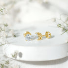 IGI Certified 2 Carat Round Lab Grown Diamond Stud Earrings with Screw Backs Lab - ( E-VS1 ) - Rosec Jewels
