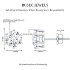Rosec Jewels-IGI Certified 2 Carat Lab Grown Diamond Solitaire Stud Earrings