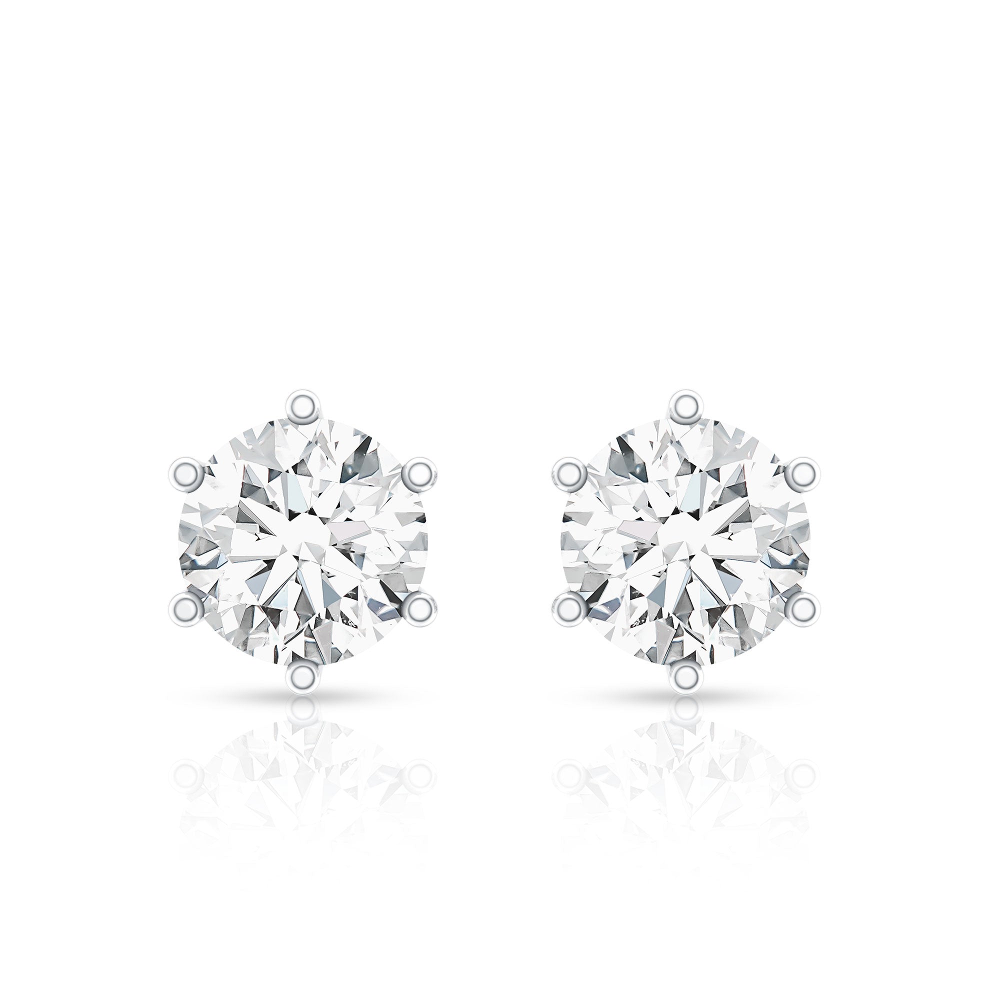 Rosec Jewels-IGI Certified 2 Carat Lab Grown Diamond Solitaire Stud Earrings