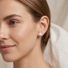 IGI Certified 2 Carat Lab Grown Diamond Solitaire Stud Earrings Lab - ( E-VS1 ) - Rosec Jewels