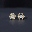 Rosec Jewels-Diamond Cluster Snowflake Stud Earrings
