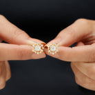 Rosec Jewels-Diamond Cluster Snowflake Stud Earrings