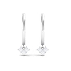 Rosec Jewels-1/2 CT Princess Cut Diamond Heart Drop Hoop Earrings