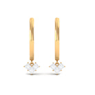 Rosec Jewels-1/2 CT Princess Cut Diamond Heart Drop Hoop Earrings