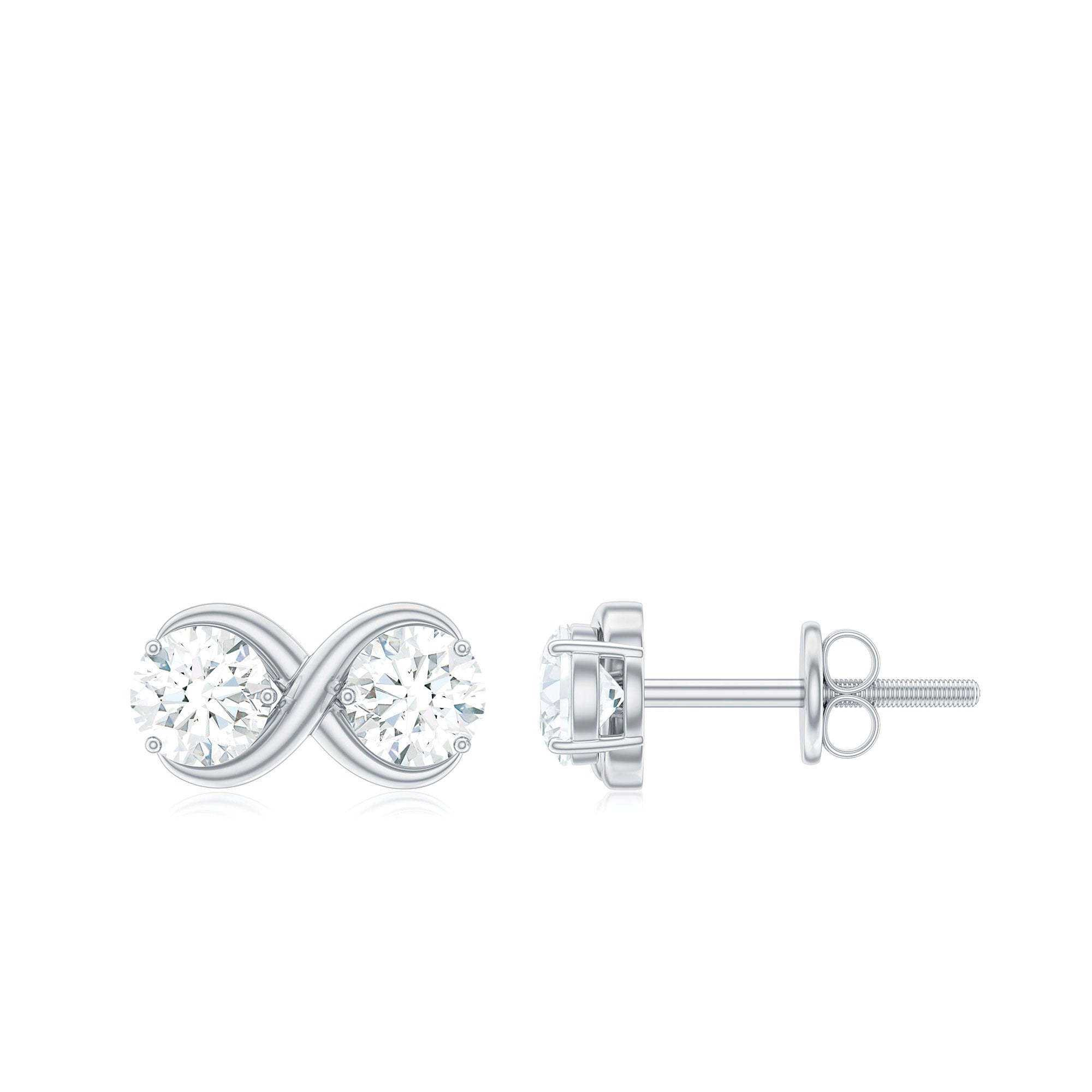 1.25 CT Certified Moissanite Infinity Stud Earrings