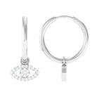 Rosec Jewels-1/4 CT Diamond Evil Eye Drop Hoop Earrings