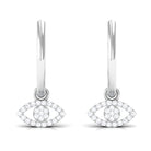 Rosec Jewels-1/4 CT Diamond Evil Eye Drop Hoop Earrings
