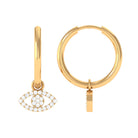 Rosec Jewels-1/4 CT Diamond Evil Eye Drop Hoop Earrings