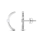 Certified Moissanite Curved Stud Earrings D-VS1 - Rosec Jewels
