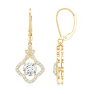 Certified Lab 6MM Round Diamond Flower Drop Earrings Lab - ( EF-VS ) - Rosec Jewels