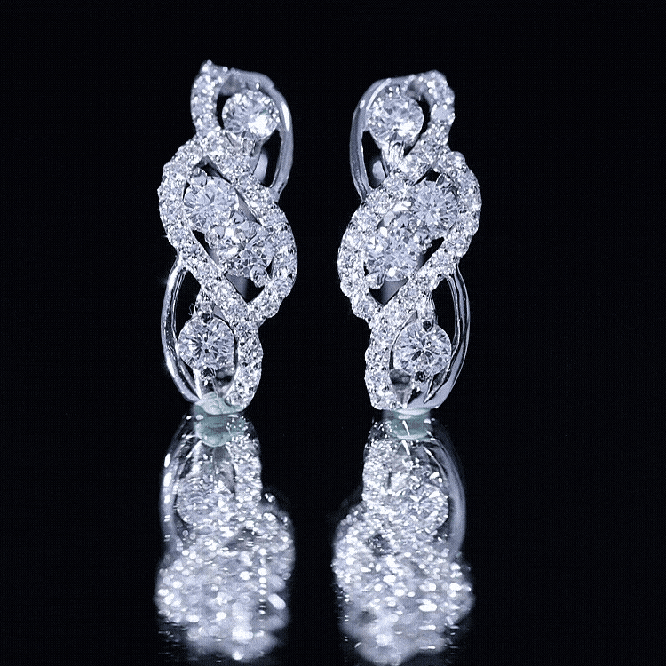 Lab Grown Diamond Infinity Earrings For Women Lab - ( EF-VS ) - Rosec Jewels