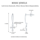Lab Grown Diamond Cross Drop Earrings With Screw Back Lab - ( EF-VS ) - Rosec Jewels