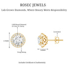 Rosec Jewels-IGI Certified Round Lab Grown Diamond Bridal Stud Earrings