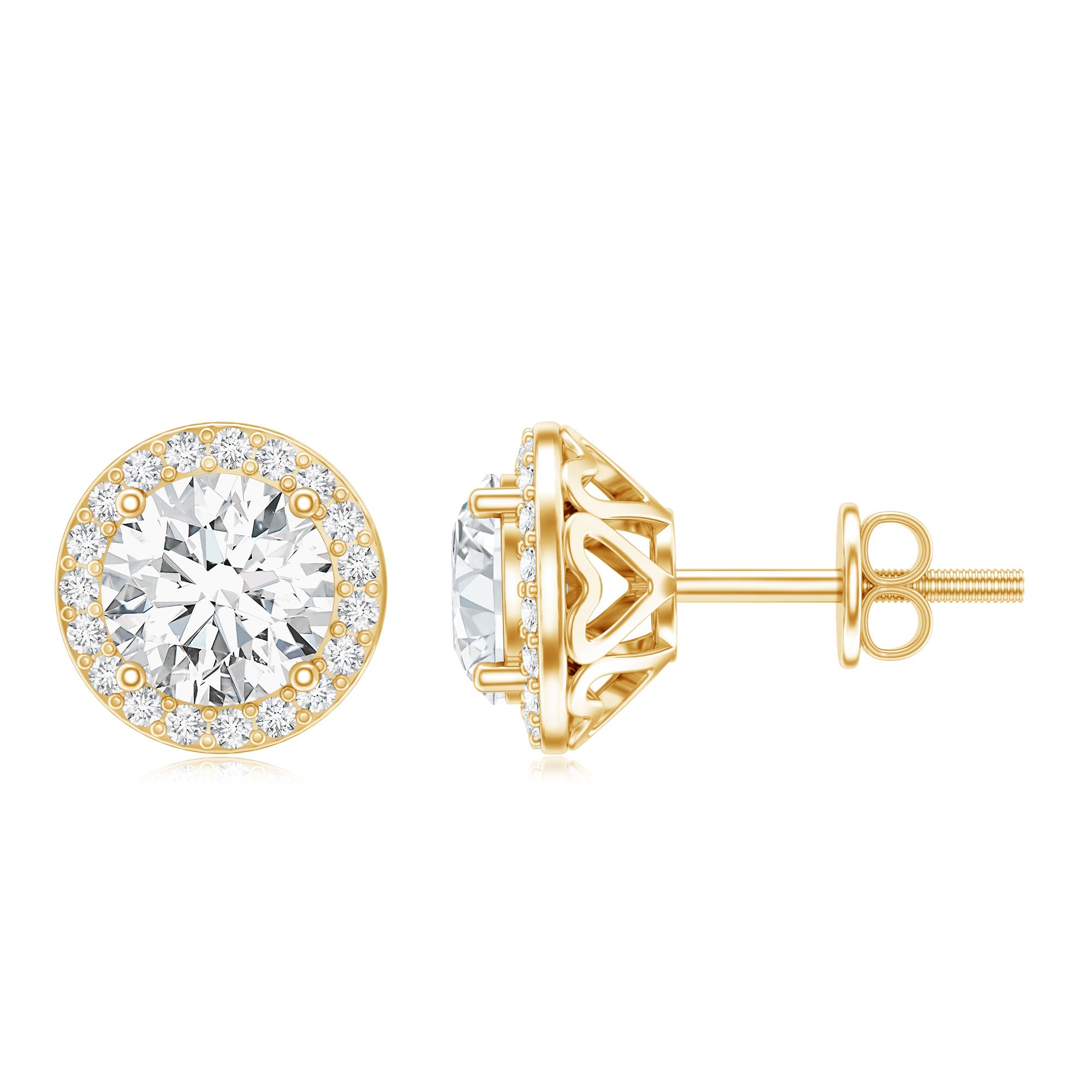 Rosec Jewels-IGI Certified Round Lab Grown Diamond Bridal Stud Earrings