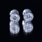IGI Certified 2 CT Lab Grown Diamond Solitaire Stud Earrings Lab - ( E-VS1 ) - Rosec Jewels