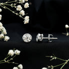 IGI Certified 2 CT Lab Grown Diamond Solitaire Stud Earrings Lab - ( E-VS1 ) - Rosec Jewels