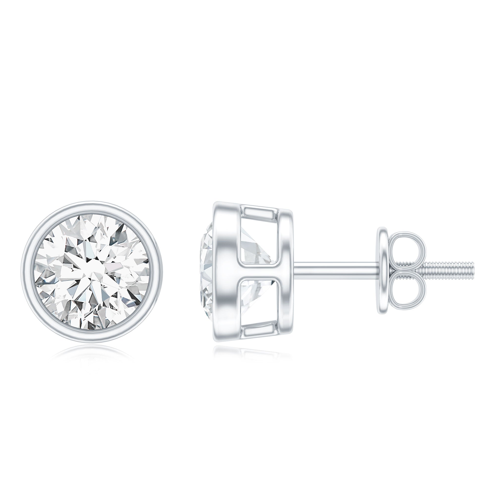 Rosec Jewels-IGI Certified 2 CT Lab Grown Diamond Solitaire Stud Earrings