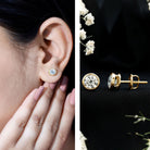 IGI Certified 2 CT Lab Grown Diamond Solitaire Stud Earrings Lab - ( E-VS1 ) - Rosec Jewels
