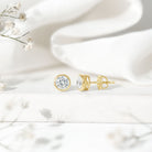 IGI Certified 2 CT Lab Grown Diamond Solitaire Stud Earrings Lab - ( E-VS1 ) - Rosec Jewels