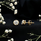 IGI Certified 2 CT Lab Grown Diamond Solitaire Stud Earrings Lab - ( E-VS1 ) - Rosec Jewels