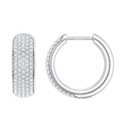 Pave Set Lab Grown Diamond Huggie Hoop Earrings Lab - ( EF-VS ) - Rosec Jewels