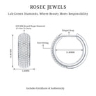 Pave Set Lab Grown Diamond Huggie Hoop Earrings Lab - ( EF-VS ) - Rosec Jewels