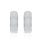 Pave Set Lab Grown Diamond Huggie Hoop Earrings Lab - ( EF-VS ) - Rosec Jewels