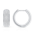 Pave Set Lab Grown Diamond Huggie Hoop Earrings Lab - ( EF-VS ) - Rosec Jewels