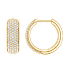 Pave Set Lab Grown Diamond Huggie Hoop Earrings Lab - ( EF-VS ) - Rosec Jewels