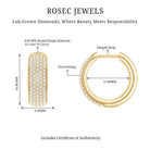 Pave Set Lab Grown Diamond Huggie Hoop Earrings Lab - ( EF-VS ) - Rosec Jewels