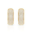 Pave Set Lab Grown Diamond Huggie Hoop Earrings Lab - ( EF-VS ) - Rosec Jewels