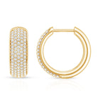 Pave Set Lab Grown Diamond Huggie Hoop Earrings Lab - ( EF-VS ) - Rosec Jewels
