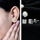 Certified 1.7 Carat Lily Cut Lab Grown Diamond Flower Stud Earrings Lab - ( EF-VS ) - Rosec Jewels