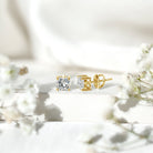 Certified 1.7 Carat Lily Cut Lab Grown Diamond Flower Stud Earrings Lab - ( EF-VS ) - Rosec Jewels