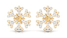 Rosec Jewels-1/2 CT Snowflake Diamond Stud Earrings for Women