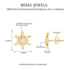 Rosec Jewels-Snowflake Stud Earrings with Bezel Set Diamond