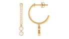 Rosec Jewels-1/2 CT Minimal Diamond Gold Hoop Drop Earrings in Bezel Setting