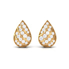 Rosec Jewels-1/4 CT Round Diamond Teardrop Stud Earrings in Gold