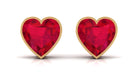 4 Carat Heart Shape Lab Grown Ruby Stud Earrings for Women AAAA - Rosec Jewels