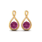 Genuine Pink Tourmaline Infinity Stud Earrings for Women AAA - Rosec Jewels