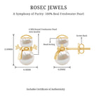 Natural Freshwater Pearl Snowman Stud Earrings AAA - Rosec Jewels