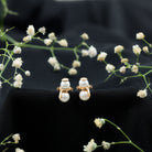 Natural Freshwater Pearl Snowman Stud Earrings AAA - Rosec Jewels